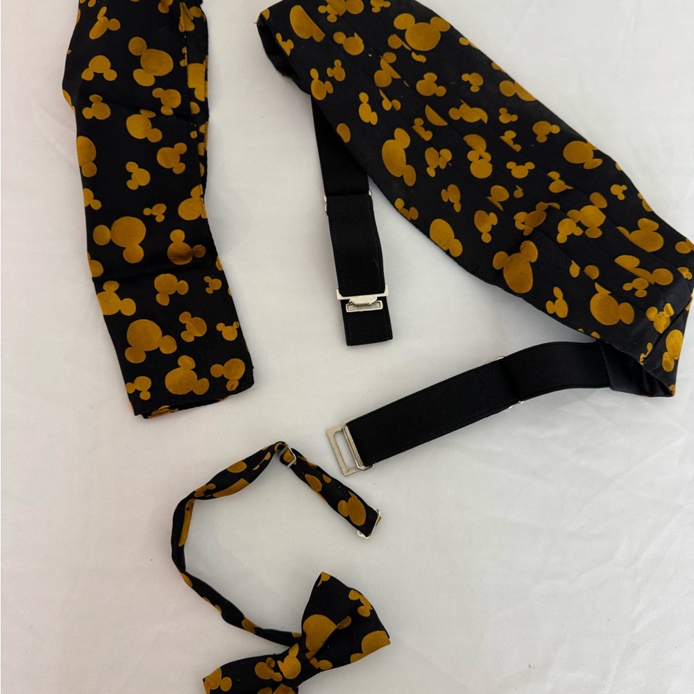 Vintage Disney Mickey Mouse Formal set black and gold silk